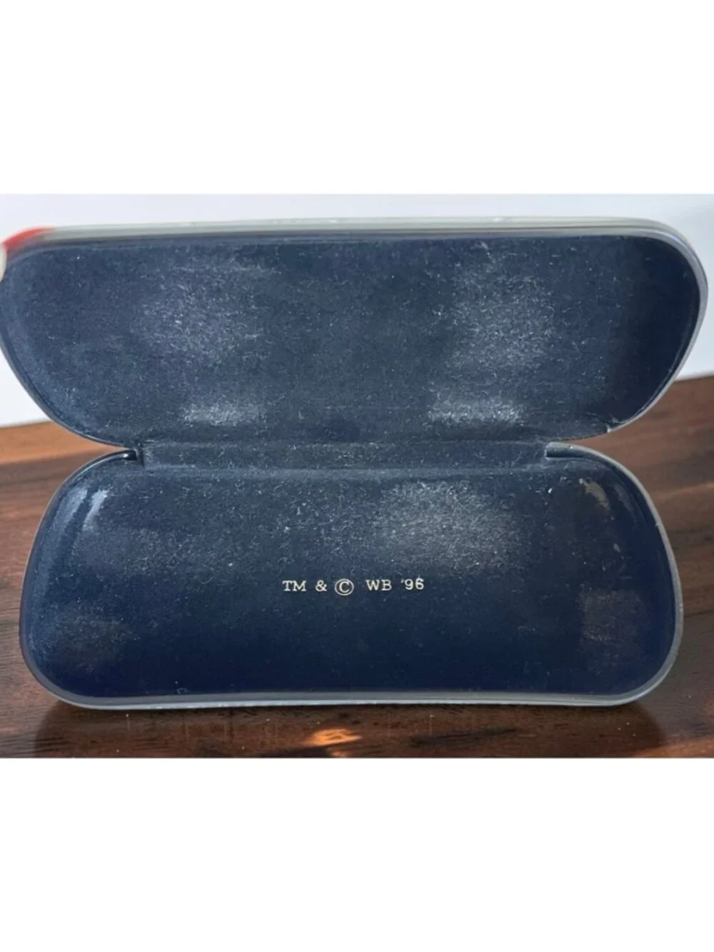 Warner Bros. Reflective Silver Metal Glasses Case With Black Velvet Interior & W